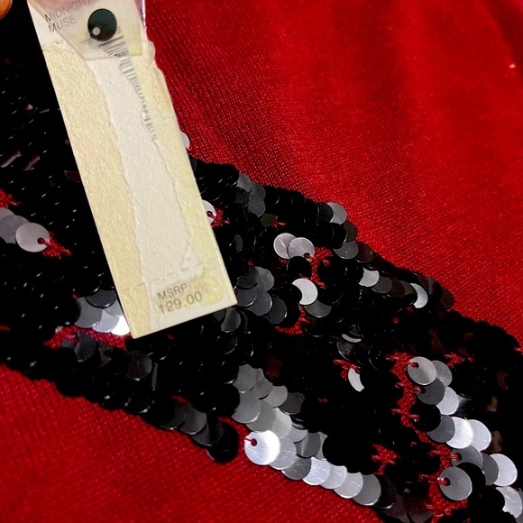 Antonio Melani wine red sweater with black sequins, size L (runs small) - Picture 2 of 3